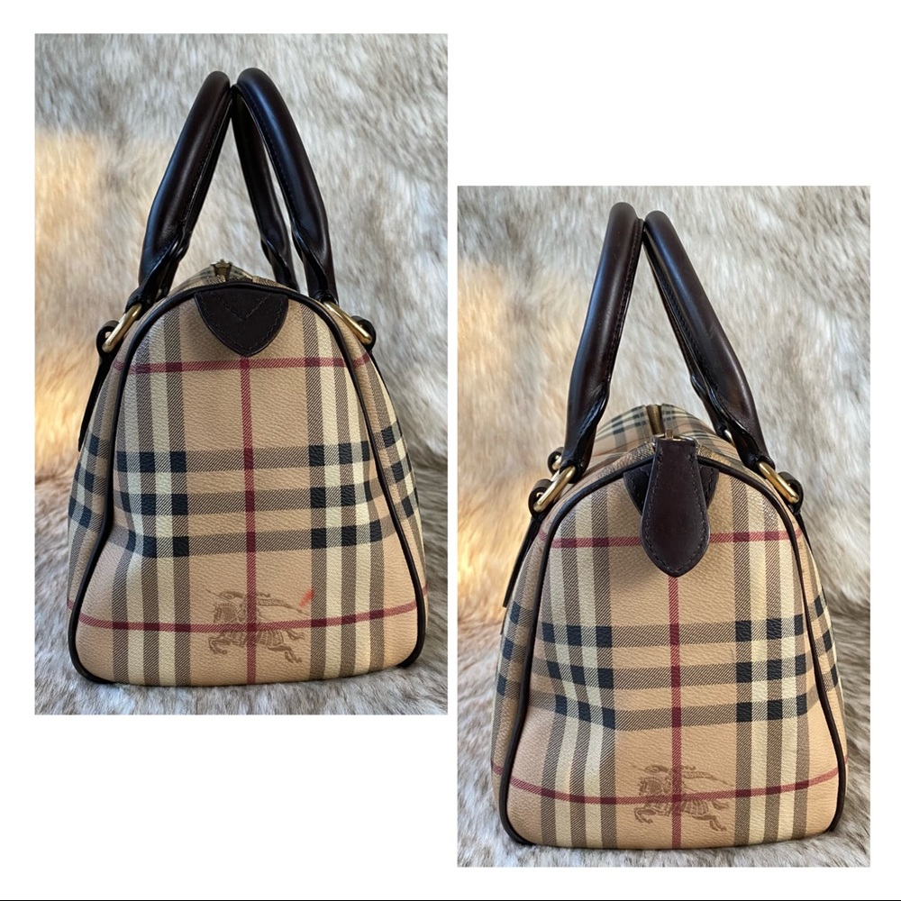 Burberry Bowling Bag Haycheck Chester Boston Satchel - Picture 8 of 17